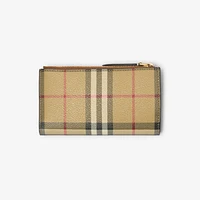 Check Bifold Wallet in Archive beige/briar brown