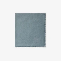 Wide Check Wool Silk Scarf in Index | Burberry® Official