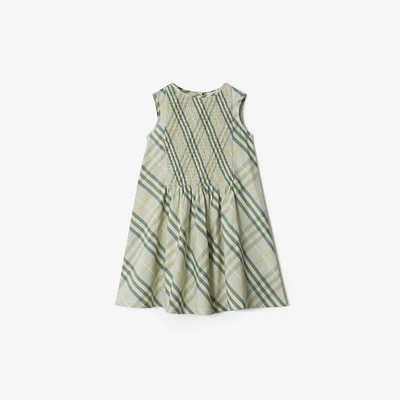 Check Cotton Dress in Breeze | Burberry® Official