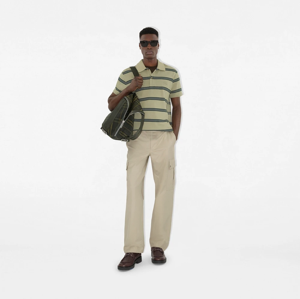 Striped Cotton Polo Shirt in Shire - Men | Burberry® Official