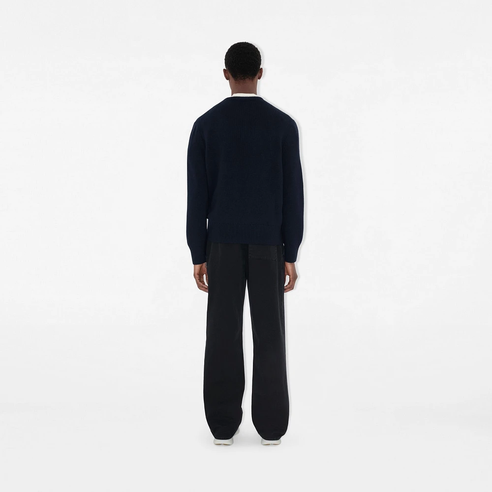 EKD Wool Cashmere Sweater in Navy - Men | Burberry® Official