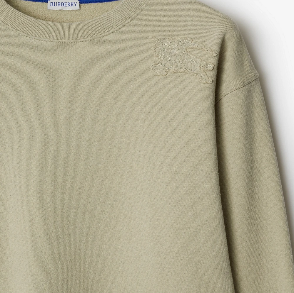 Cotton Sweatshirt in Lichen - Men | Burberry® Official