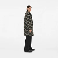 Long Reversible Gabardine Car Coat in Black - Men, Cotton | Burberry® Official