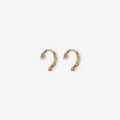 Hook Pavé Earrings in Gold/clear - Women | Burberry® Official