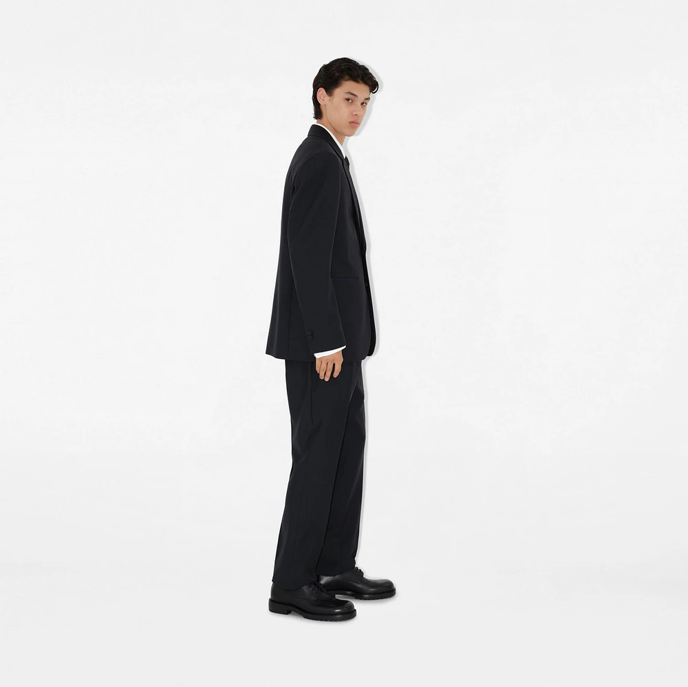 Wool Tailored Trousers in Navy - Men | Burberry® Official