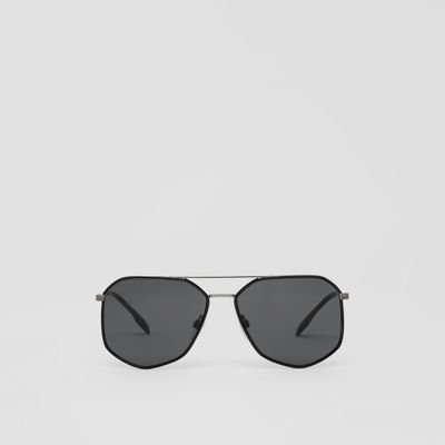 Geometric Frame Sunglasses in Black - Men | Burberry® Official