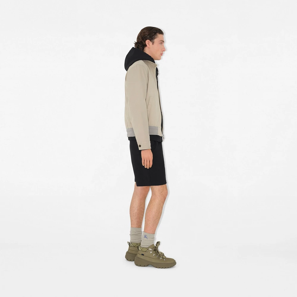 EKD Badge Cotton Shorts in Black - Men | Burberry® Official