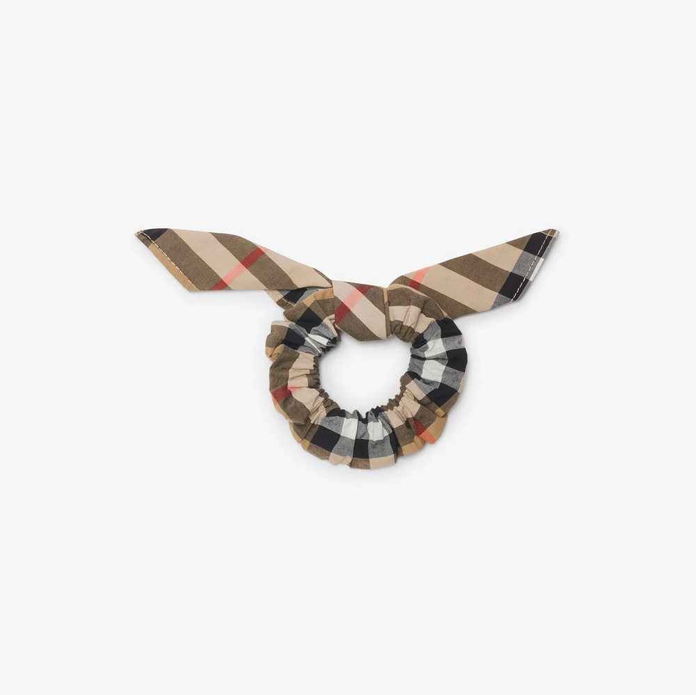 Check Cotton Scrunchie in Sand - Children | Burberry® Official