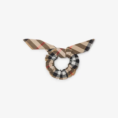Check Cotton Scrunchie in Sand - Children | Burberry® Official