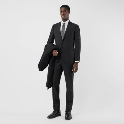 Slim Fit Wool Mohair Suit Black | Burberry® Official