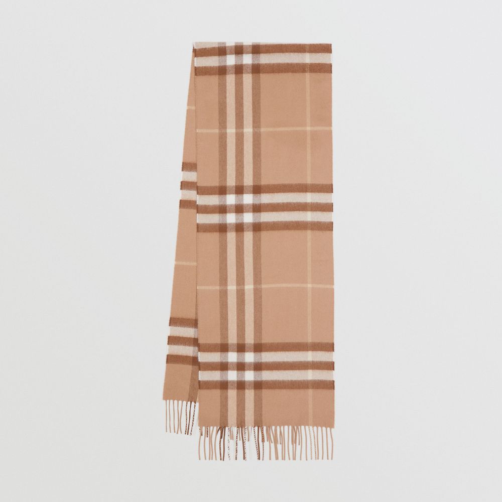The Classic Check Cashmere Scarf in Mid Camel | Burberry® Official