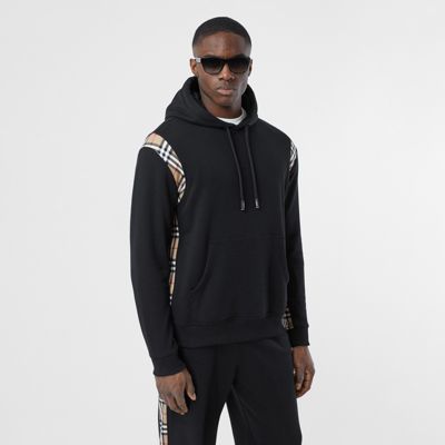 burberry check hoodie mens