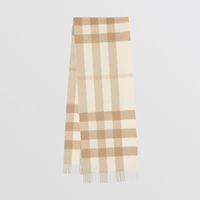 Check Cashmere Scarf in White | Burberry® Official