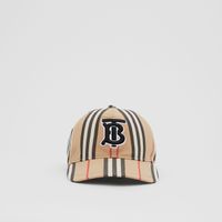 Monogram Motif Icon Stripe Cotton Baseball Cap Archive Beige | Burberry® Official