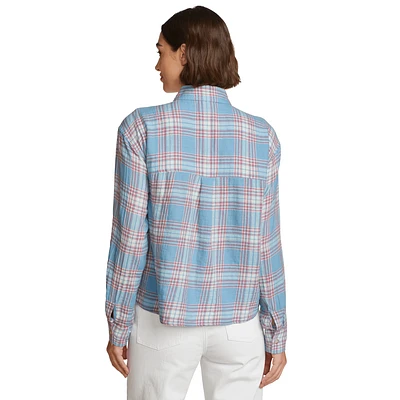 High Tide Long-Sleeve Cropped Flannel