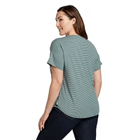 Favorite Short-Sleeve Drop-Shoulder Crew-Stripe