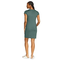 Aster Short-Sleeve V-Neck Dress