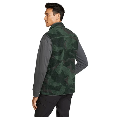 Chilali Faux Shearling Vest - Camo