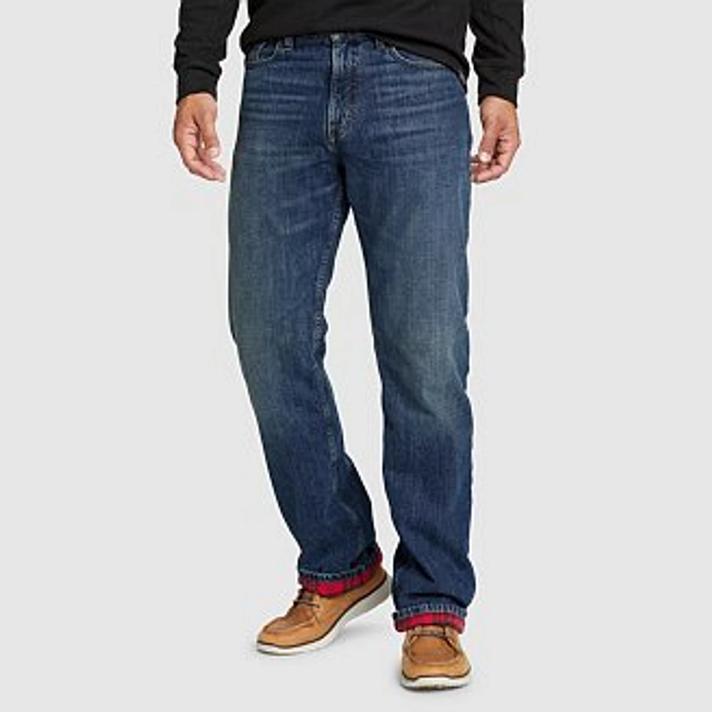 Men's Flannel-Lined Flex Jeans - Straight Fit