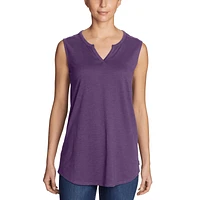 Gate Check Sleeveless Split-Neck Tunic