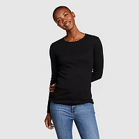 Women's Essentials Ribbed Crew Long-Sleeve Shirt