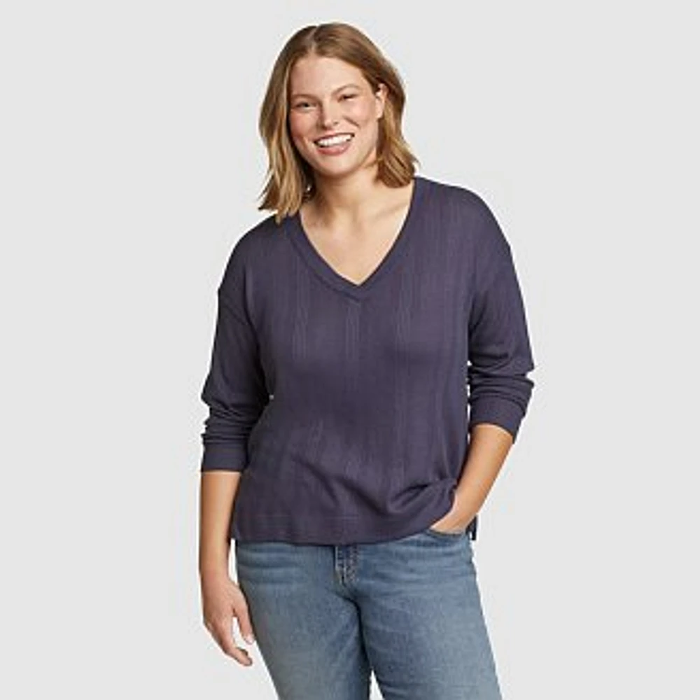 Women's Mountain Town Long-Sleeve Textured V-Neck