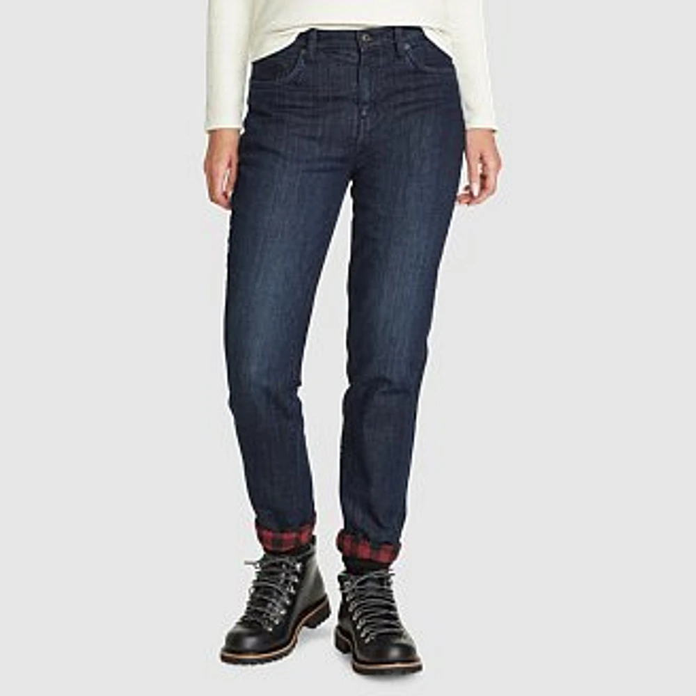 Women's Boyfriend Flannel-Lined Jeans