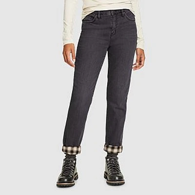 Women's Boyfriend Flannel-Lined Jeans