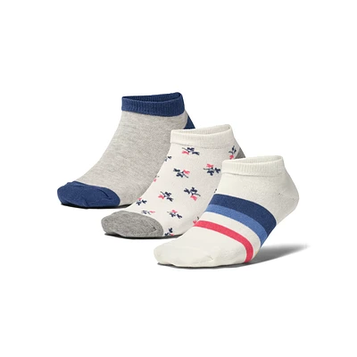Low-Profile Patterned Socks - 3-Pack
