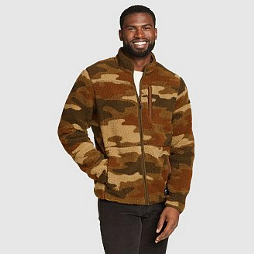 Men's Chilali Faux Shearling Full-Zip Mock Neck - Camo