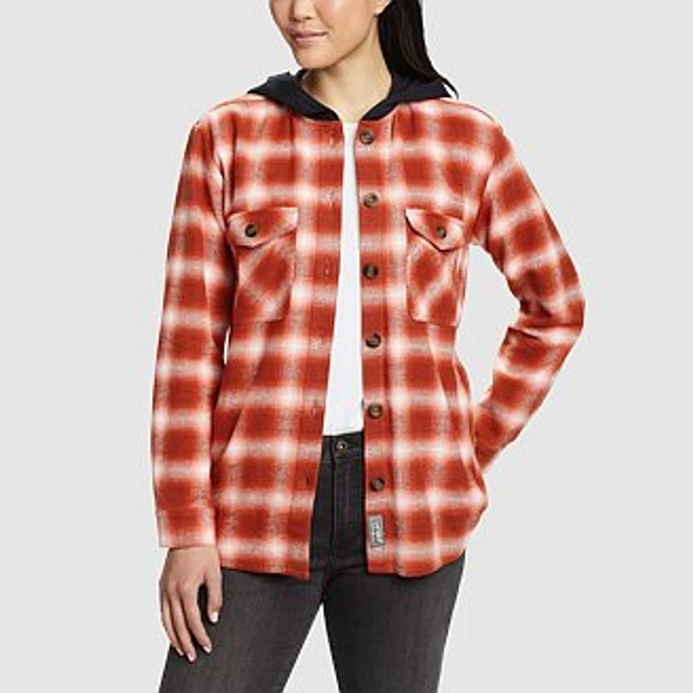 Women's Flannel Hoodie Shirt Jacket