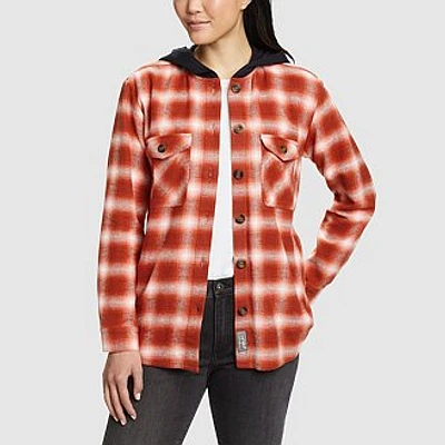 Women's Flannel Hoodie Shirt Jacket