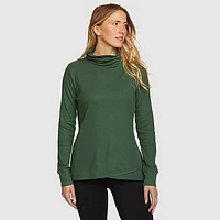 Women's Thermal Mock Neck Long-Sleeve Tulip Hem Shirt