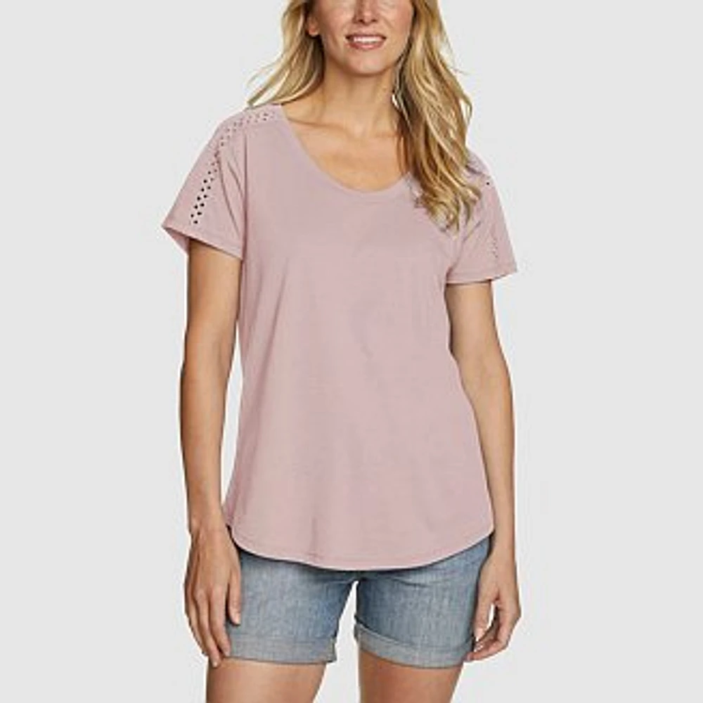 Women's Everyday Cutwork Scoop-Neck Tee