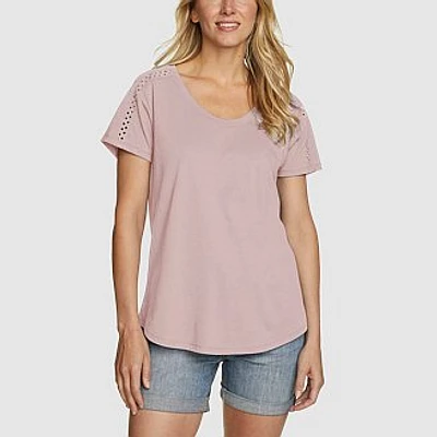 Women's Everyday Cutwork Scoop-Neck Tee