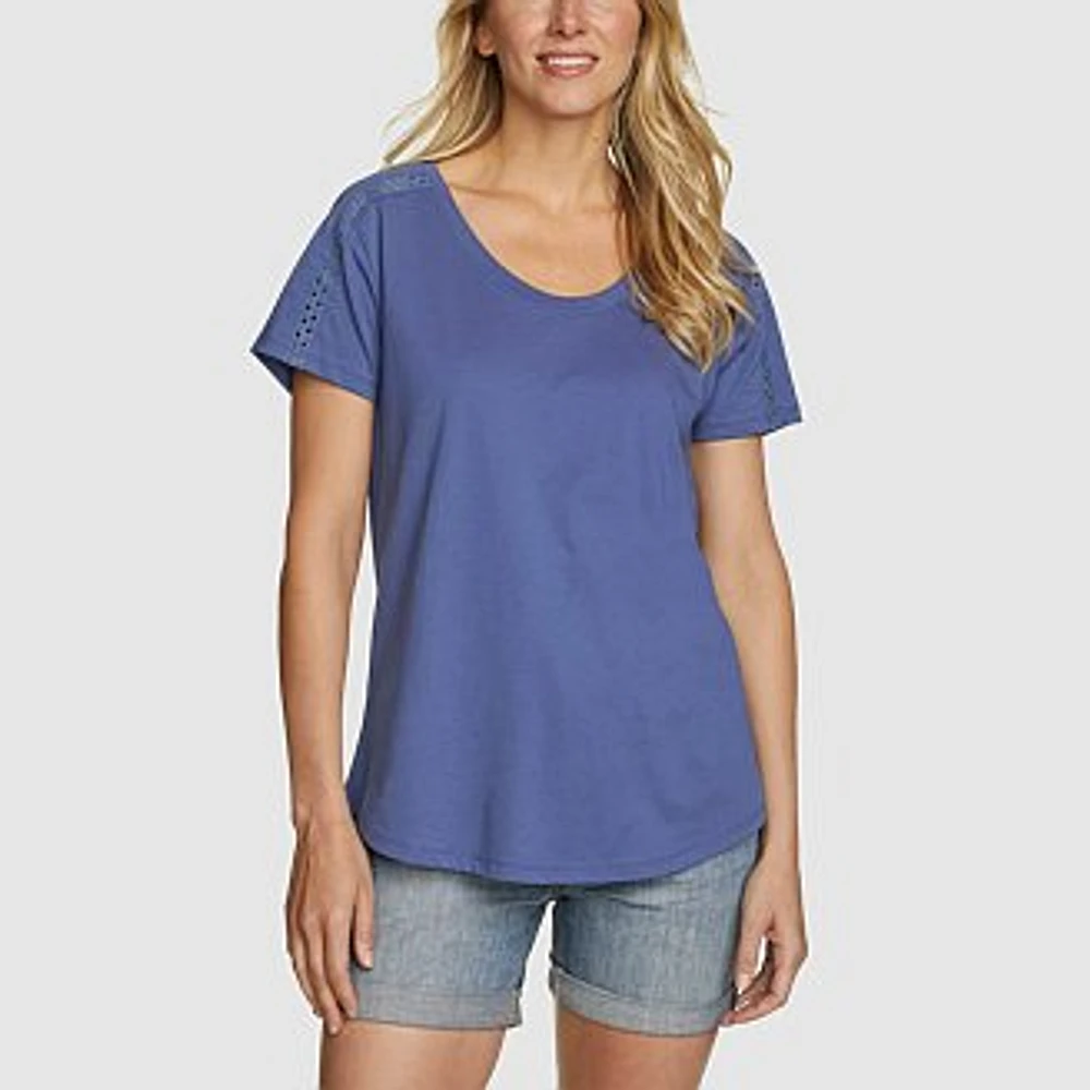 Women's Everyday Cutwork Scoop-Neck Tee