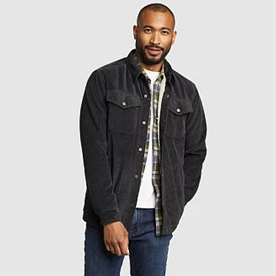 Men's Faux-Shearling Lined Corduroy Shirt Jacket