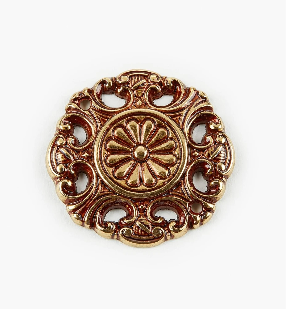 Cast Brass Appliqué Rosette Accents