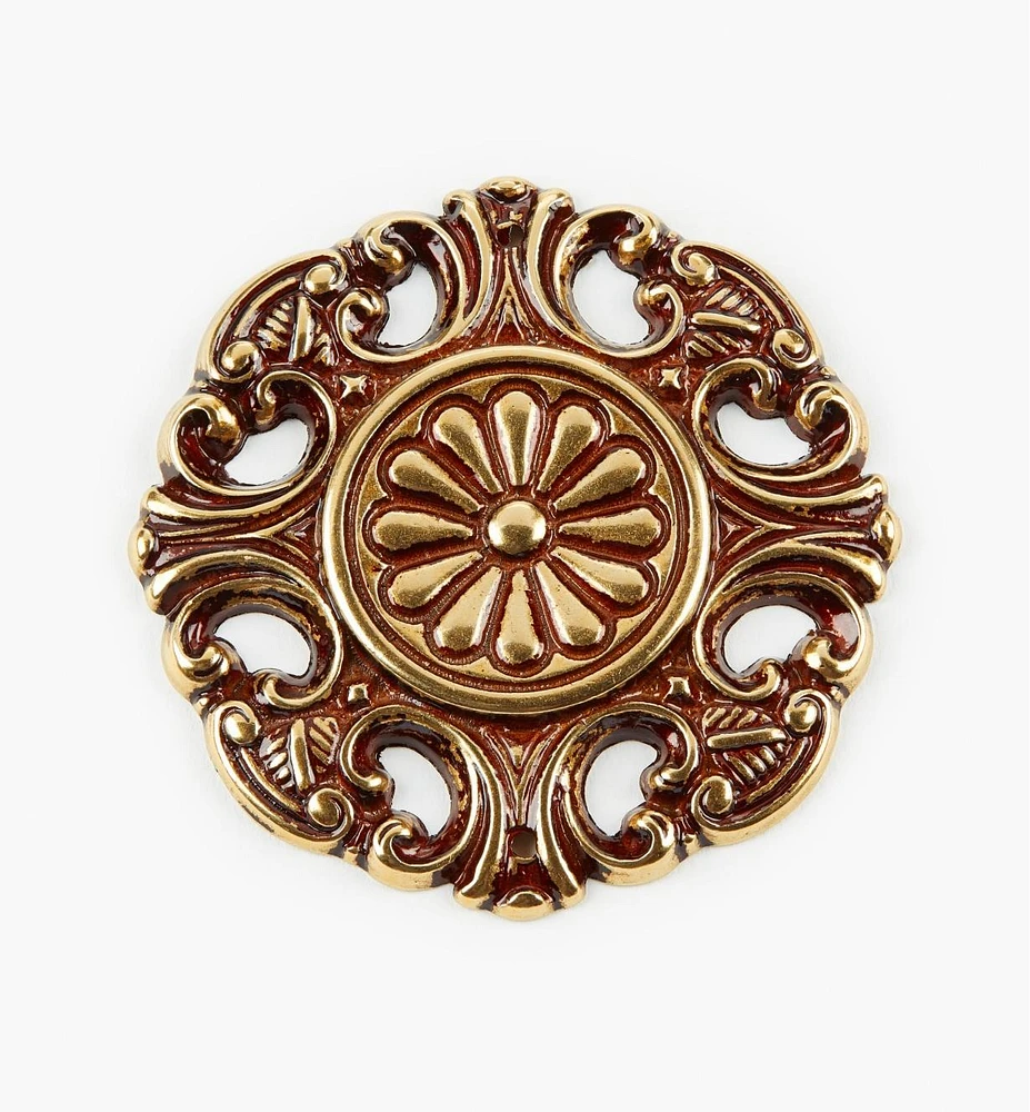 Cast Brass Appliqué Rosette Accents