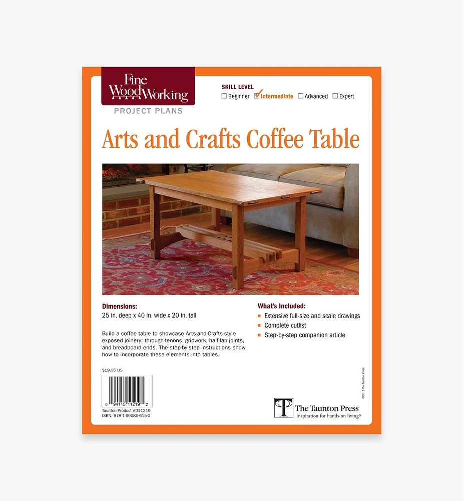 Arts and Crafts Coffee Table Plan