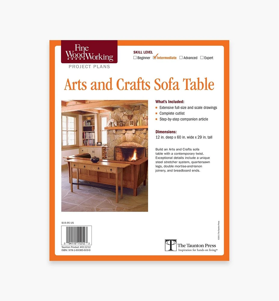 Arts and Crafts Sofa Table Plan