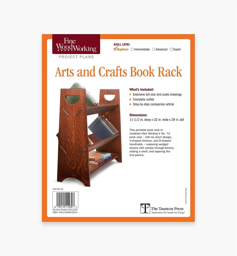 Arts and Crafts Book Rack Plan