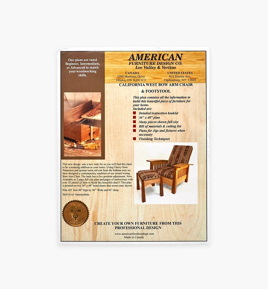 California West Bow Arm Chair Plan