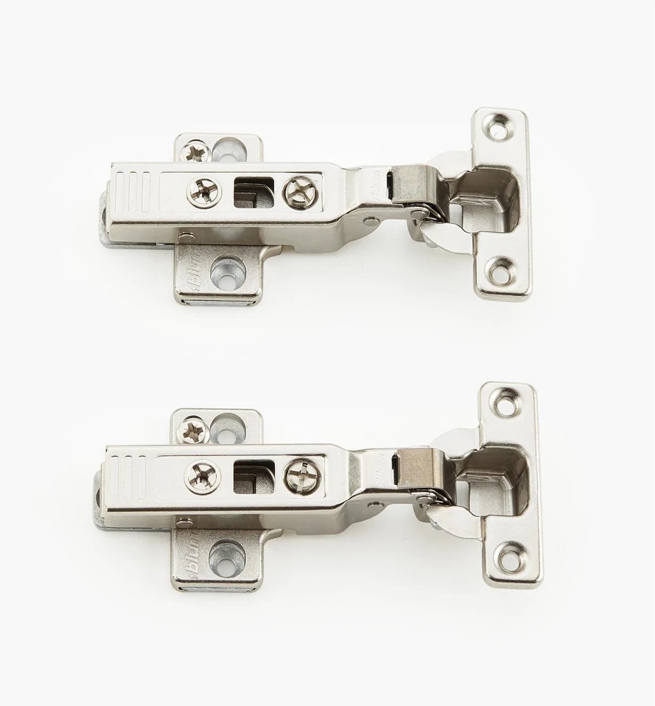 Blum Self-Closing Half-Overlay Clip-Top Mini Hinges