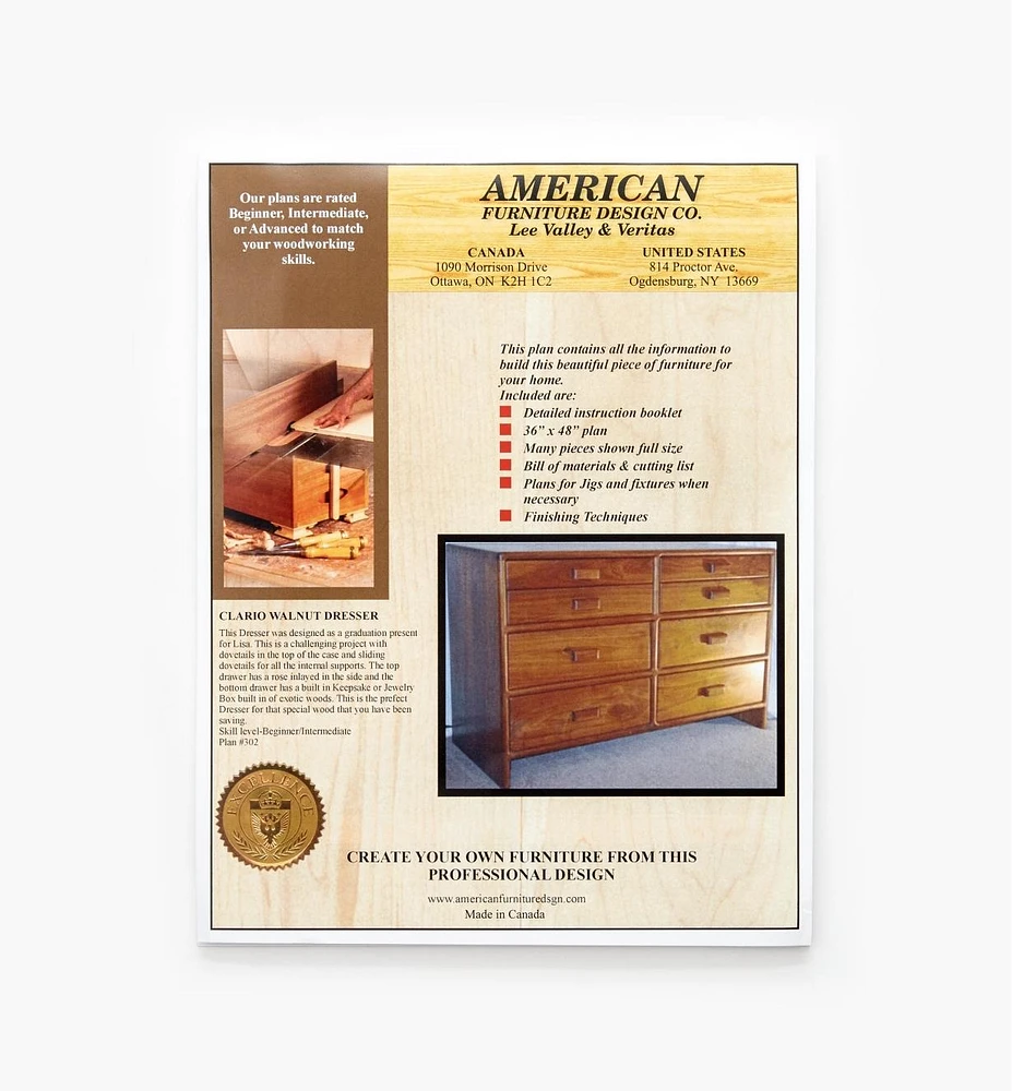 Claro Walnut Dresser Plan