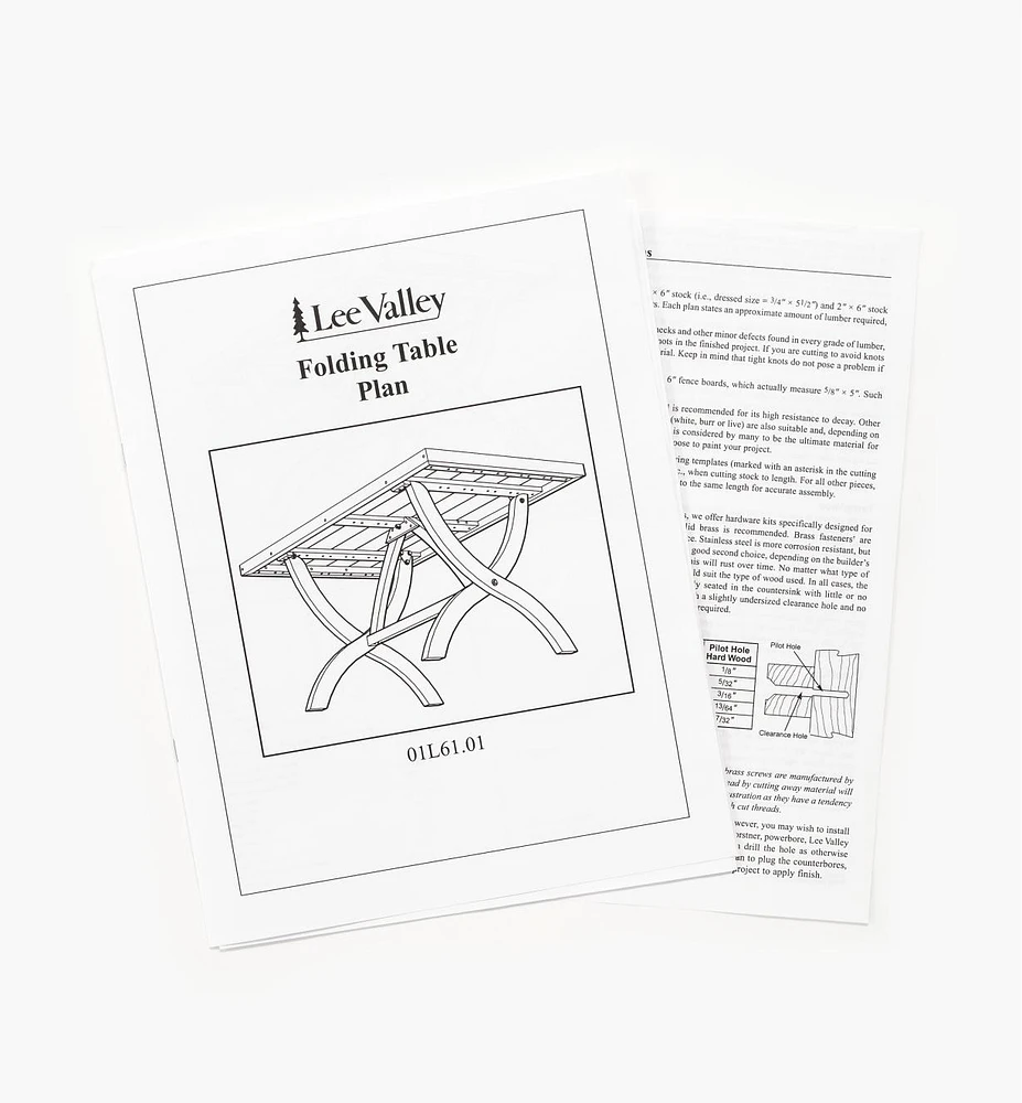 Folding Table Plan