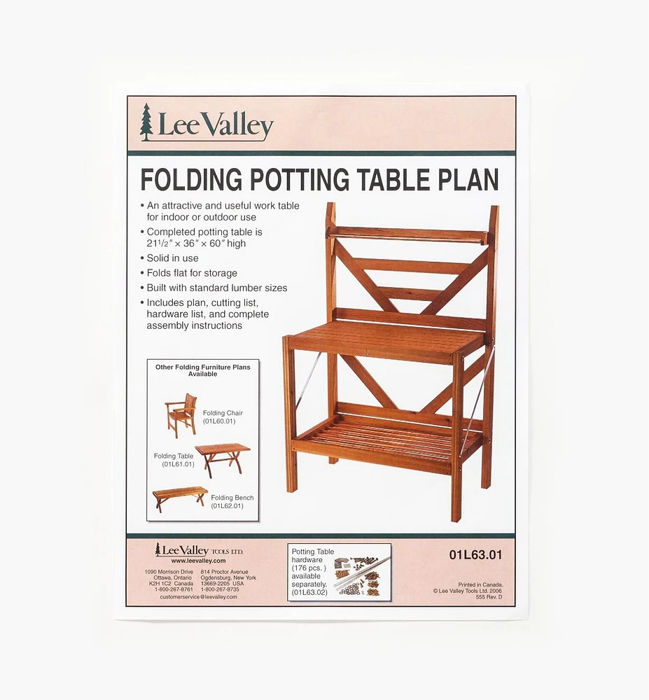 Folding Potting Table Plan