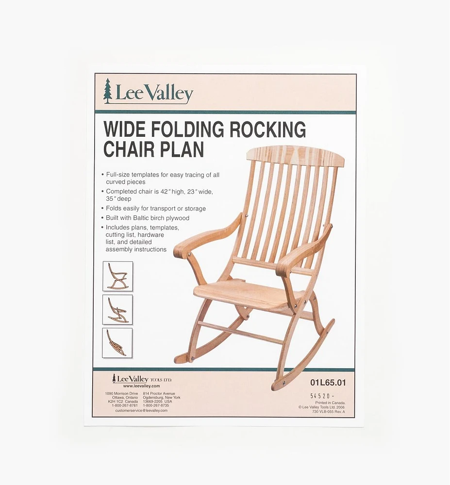 Wide Folding Rocking Chair Plan