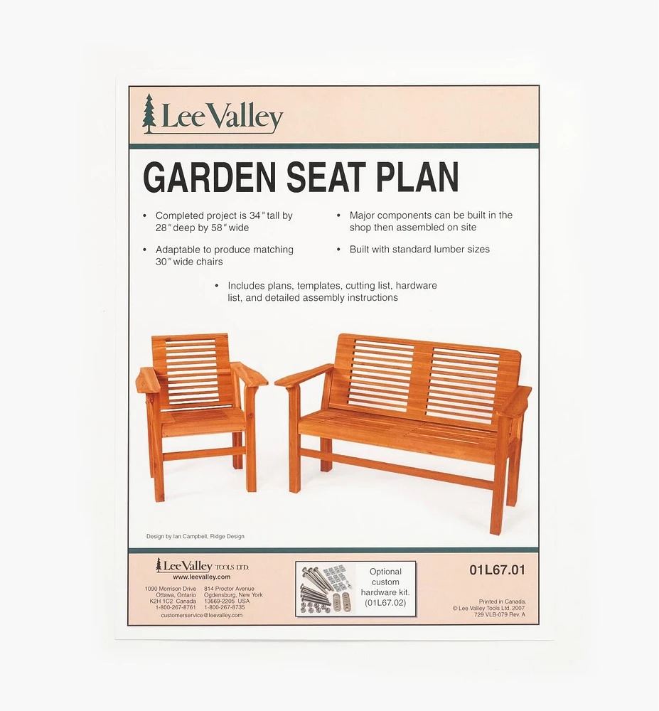 Garden Seat Plan