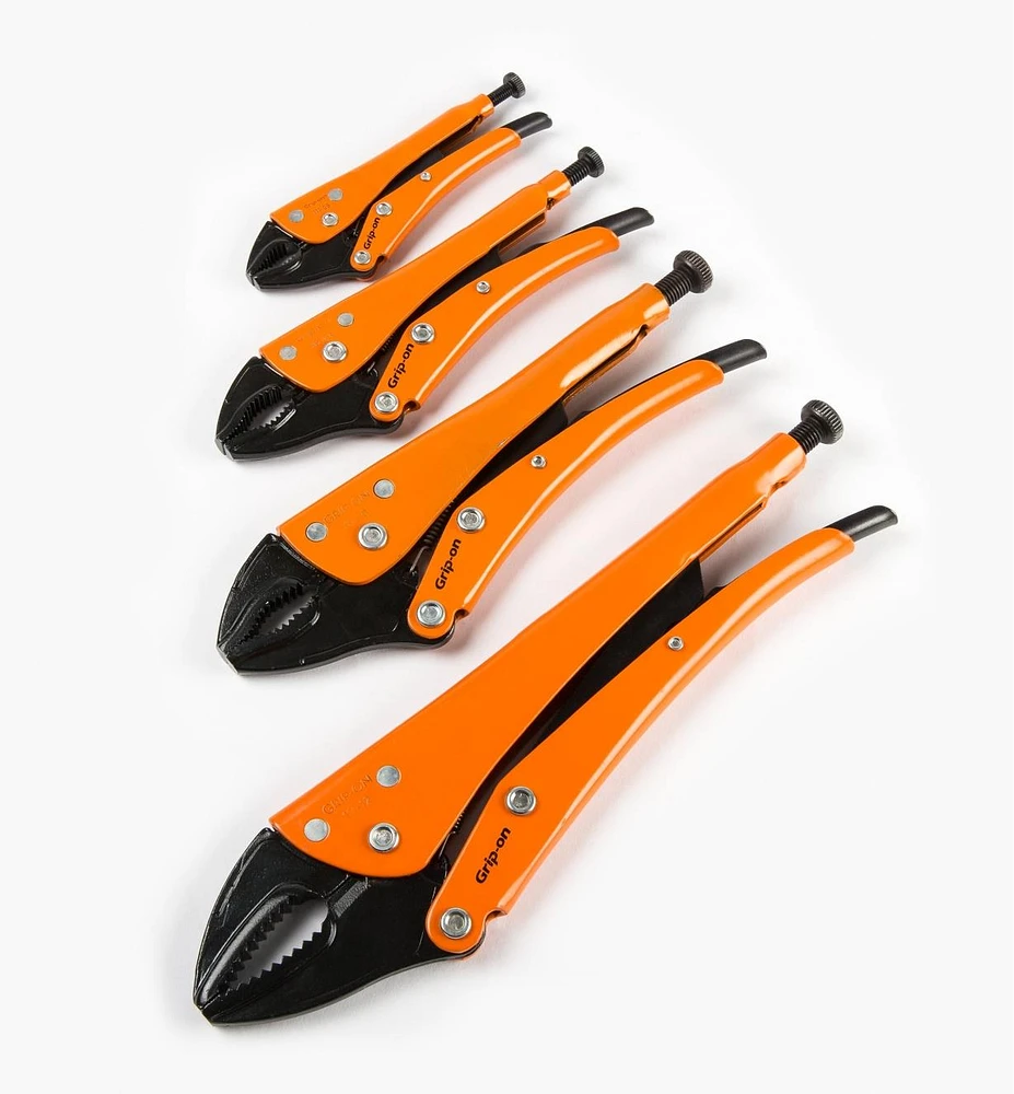 Set of Regular-Jaw Grip-On Locking Pliers